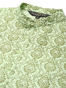Sojanya (Since 1958 Men'S Cotton Blend Pista Green Printed Only Long Kurta Pista Green L