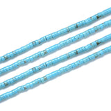 Adabele 43.5 Inch Natural Turquoise Blue Howlite Healing Gemstone 4mm x 2mm Small Heishi Tube Rondelle Beads Gem Stone Spacer (4