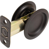 Round Pocket Door Lock, Passage (Hall/Closet) Latch, 23/8 Backset, RCL, Matte Black by Stone Harbor Hardware