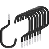 SMARTOLOGY 8 Pack Bike Hanger Storage Hook Rack, Rubber Coated Heavy Duty Large Screw in Ceiling Hooks for Garage Wall and Ceili