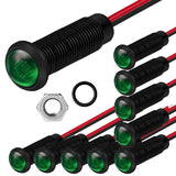 Gebildet 10pcs LED Plastic Indicator Pilot Light AC/DC 12-24V Mounting Hole Size 6mm(Green)