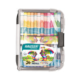 HAUSER ARTZ Oil Pastels PACK OF 2 (48 PCS) | 24 Vibrant Shades in a Durable Plastic Box, Smooth & Blendable Colors for Artists,