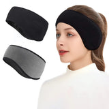 Umiqua Winter Ear Warmers Headband, Stretchy Yoga Headband Gym Sport Headband Thermal Ear Muffs Moisture Wicking Ski Headband Bl