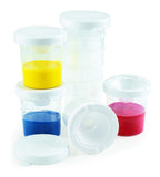 Colorations NoSpill White Lid Tempera Paint Cups for Kids Value Classroom Pack Painting Supply (10 pack), Model:10WPC