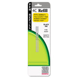 Zebra 4C Ink Pen Refill, 0.7mm Fine Point, Black Ink (2Pack)