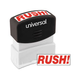 Universal UNV10069 PreInked RUSH Message Stamp Red