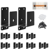 16Pcs 2x4 Door Barricade Brackets ,Heavy Duty Door Security Bar ,Drop Open Bar Holder Steel U Bracket, Bracket for Home Security
