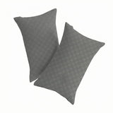 Snappsy 2 Pieces Matte Mini Travel Pillow Padded Checkered Velvet Pillow Curved Tapered, Graphite