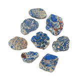 10pcs Adabele Natural Grade B Lapis Blue Impression Aqua Terra Jasper Gemstone Flat Slab Beads 15-45mm