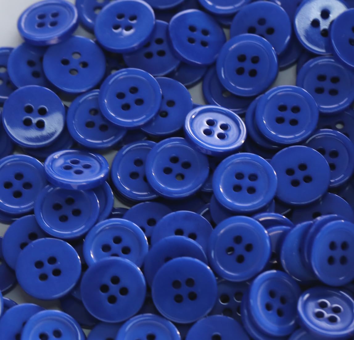 GANSSIA 300pcs 1/2 Inch (12.5mm) Small Size Round 4 Holes Buttons Blue Color Button for Sewing Clothing or DIY Crafts Projects G