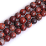 GEM-Inside 8mm Natural Dark Red Poppy Flower Jasper Stone Gemstone Semi Precious Round Spacer Beads for Jewelry Making 15