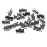 20 Surgical 304 Grade Stainless Steel Flat Ribbon Crimp End Findings with Teeth (13mm (1/2 inch) Long)