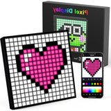 LED Pixel Display, 16x16 Pixel Art DIY Display Screen Matrix Panel with Fun Text and Digital Clock, RGB Cool Smart Led Display A