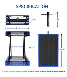 1100 LB Motorcycle Center Scissor Lift Jack ATVs Dirt Bike Scooter Crank Hoist Stand, Blue