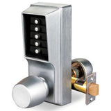 Kaba 101126D41 Cylindrical Pushbutton Knob Nko Us26D, Satin Chrome