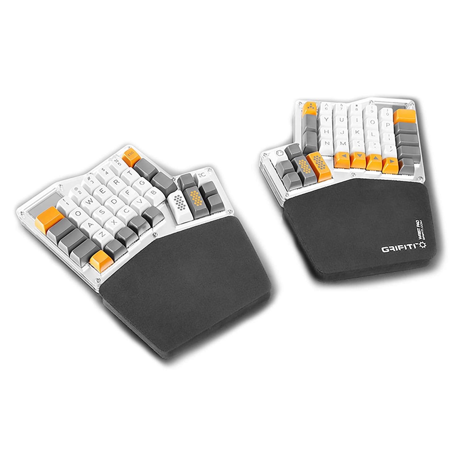 Grifiti Fat Wrist Pad Ergodox 2 Piece Set 6.5 X 4.2 X 0.75 Mirror Wrists Rests Support Accessories For Gaming Computer Key