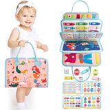 KolorFish Busy Board for Toddlers,Montessori Toys for Boys Girls 1 2 3 4 5 6 7 Year Old,Early Educational Activity Baby Sensory