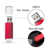 RAOYI 10PCS 8G USB Flash Drive USB 2.0 Memory Stick Bulk Thumb Drive Pen Drive Jump Drive-Red