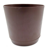 Hug A Plant | Krish 18 Self Watering Round Plastic Pot (7Inch|18Cm) (Coffee)
