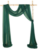 Cytdkve 2 Panels 18Ft Wedding Arch Draping Fabric, Sheer Arch Drapes for Wedding Party Backdrop (Slightly Shimmery, Hunter Green
