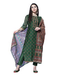 Varanga Women's Green Floral Printed Kurta with Tonal Bottom and Thread Embroidered Dupatta - Traditional Ethnic Wear for Women
