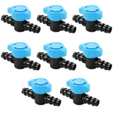 Copadri 8 Pack Drip Irrigation 1/2 Inch Barbed Shut Off Valve, Drip Line 1/2 In-Line Ball Valve Parts for 1/2 Inch 16mm Drip Irr