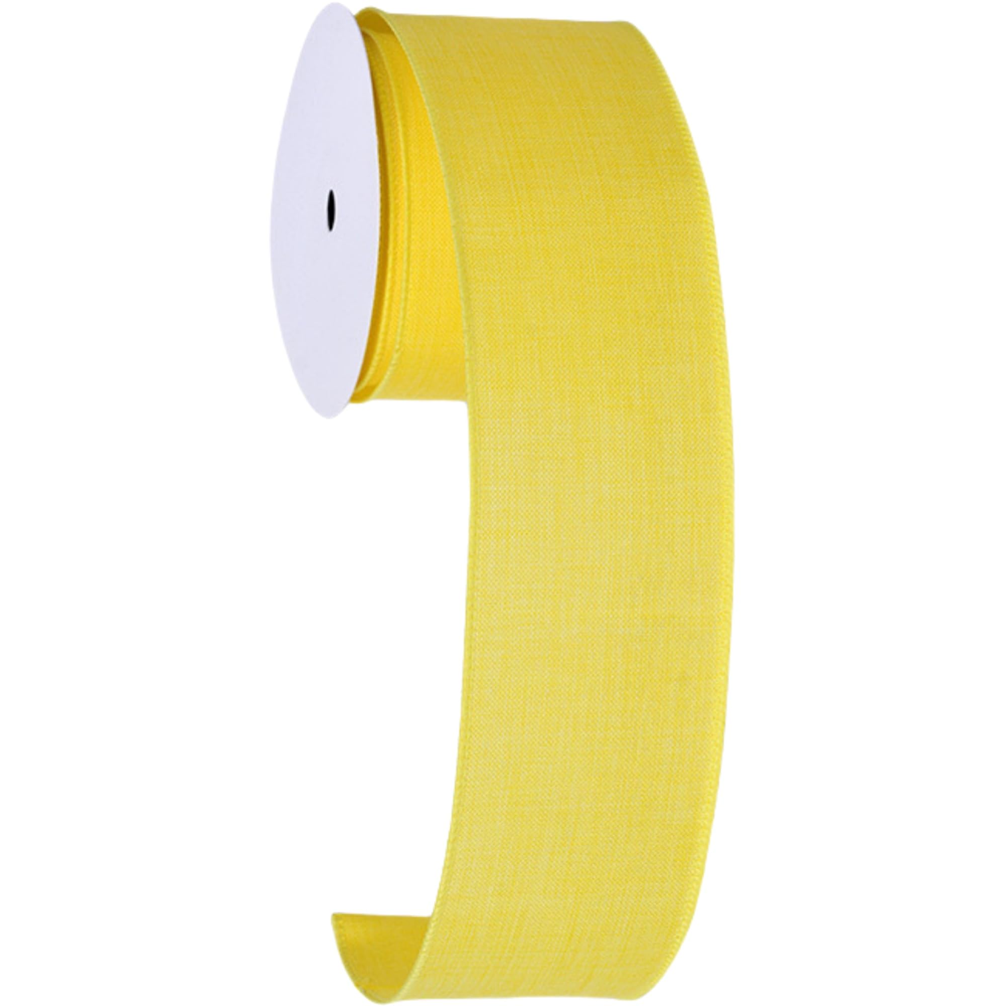 Meseey Sunshine Yellow Burlap Wired Edge Ribbon - 2.5 Inch x 10 Yards Rustic Jute Ribbon for Spring Weddings, DIY Crafts, Easter