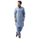 Sojanya (Since 1958 Men'S Grey Cotton Kurta Pathani Set Size L