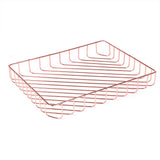 Fvstar Rose Gold Paper Basket Tray Wire Letter Tray Desk Organizer Basket