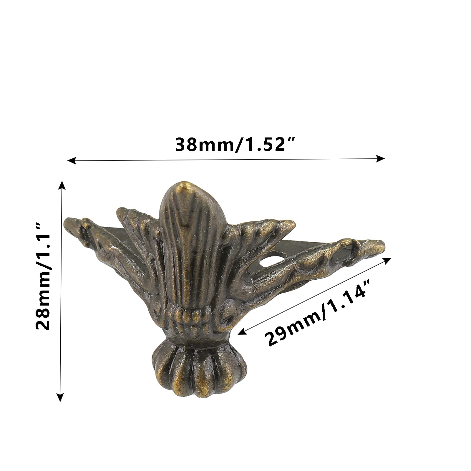 Hitefu Retro Furniture Feet Metal Feet for Jewelry Box,Bronze Antique Furniture Legs Claw Feet for Crafts,24Pcs Box Hardware Dec
