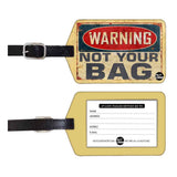 Nutcase Designer Luggage Travel Baggage Tags Set Of 2 With Name Card Inside Warning