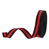 PATIKIL 5/8 Black Red Striped Grosgrain Ribbon, 10 Yard Polyester Fabric Stripe Craft Ribbon Double Faced Design for Bow Gift Wr