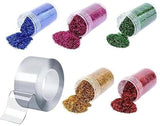 ECLET Combo of 1 Nano Double Sided Tape with 5 Glitter Box Set for Kids Gift Set | DIY Craft School Stationery Creative Art Supp