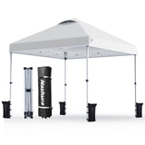 Nazhura 10' x 10' Pop Up Canopy Tent with Sand Weight Bag, Freestanding Sun Shelter for Picnic and Camping, One Person Setup and