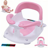 LDIIDII Baby Bath Seat for Babies 6 Months & Up Sitting Up,Infant Bath Seat with Temperature Alert+Open Backrest+on/Off Armrest,