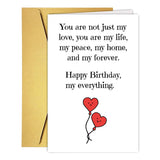 Romantic Birthday Card for Wife Husband Partner Couple, Sweet Cute Bday Cards Gift for Boyfriend Girlfriend Fiance Fiancee Lover