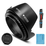 67mm Lens Hood,Universal Tulip Flower Lens Hood Sun Shade with Centre Pinch Lens Cap for Canon Nikon Sony Pentax Olympus Fuji Ca