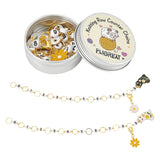 PLIGREAT 2 Sets Black Flowered Cat Knitting Row Counter Cute Locking Stitch Markers Chain for Easy Count Grandma Mom Gifts Quilt