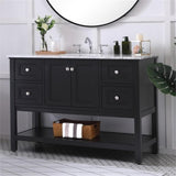 Elegant Decor Metropolis 48 Single Marble Top Bathroom Vanity In Black