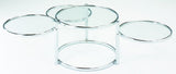 New Spec Cota Chrome Frame And Glass 3 Tier Swivel Motion Coffee Table
