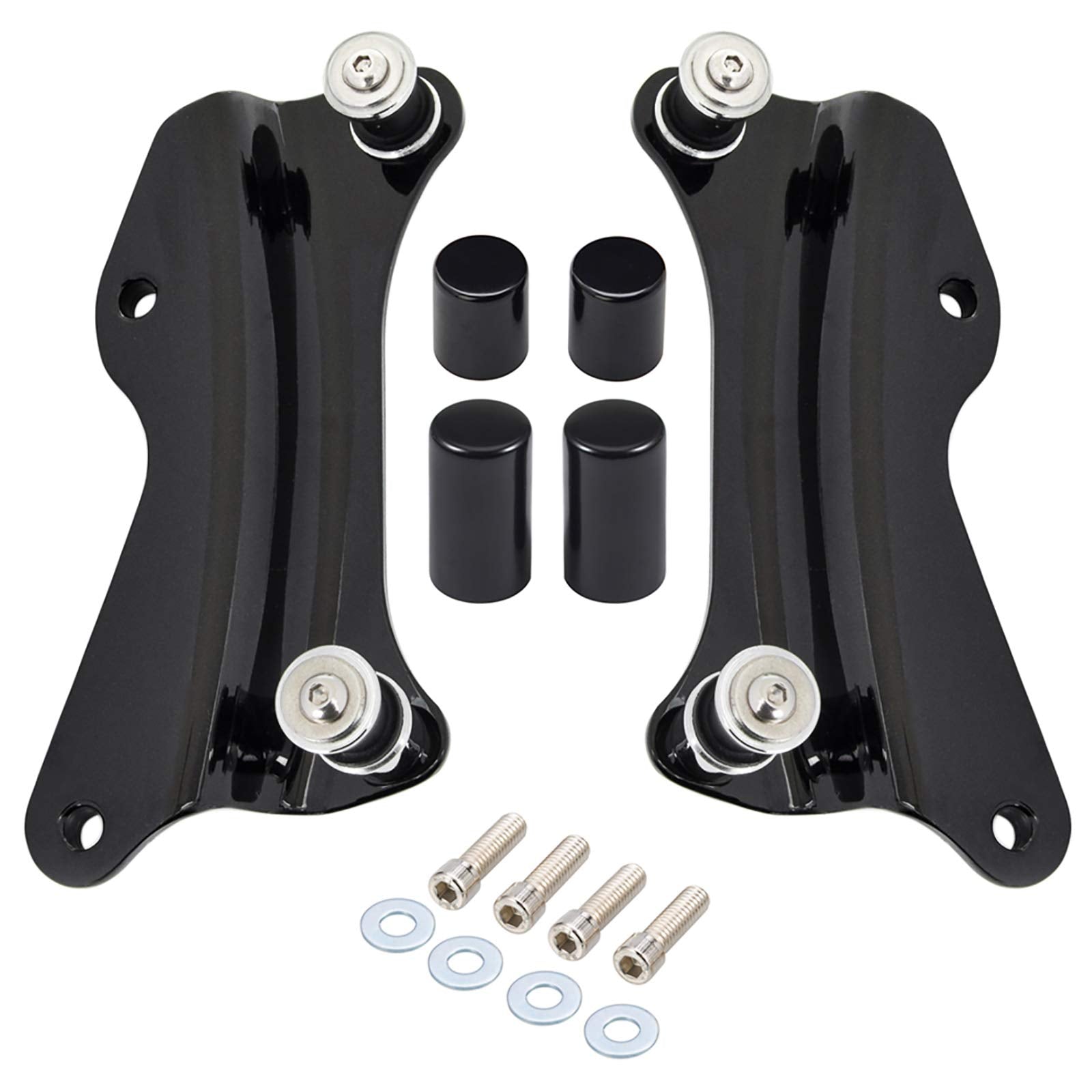 Amazicha Vivid Black 4 Point Docking Hardware Kit , 4 PCS Docking Hardware Covers Compatible for Harley Davidson Touring Street 