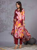 Gosriki Women'S Rayon Blend Printed Straight Kurta With Pant & Dupatta (Khissu Maroon-Gs_Xxl_Maroon_Xx-Large),Maroon,2,B0CXPMZJH7