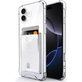 Shields Up Designed for iPhone 16 Plus Case, Minimalist Wallet Case with Card Holder, [Drop Protection] Slim Protective Cover fo