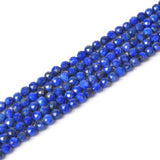 3mm Lapis Faceted Gemstone Round Loose Beads Strand 15.5-16 DIY Jewelry Making