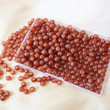 Jabrand Brown Glass Beads Bulk, 8mm Glass Beads for Barcelet and Jewelry Making DIY Crafts (360pcs)