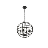Elegant Lighting Living District Octavia 4-Light Mid-Century Metal Pendant In Dark Brown