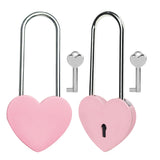 Gradleen 2PCS Single Heart Lock with Key 3.5 Inches,50mm Love Padlock Rubber Painting Pink Metal Love Lock for Lovelock Bridge,C