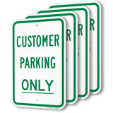 SmartSign (Pack of 4) 18 x 12 inch Customer Parking Only Sign, 120 mil Thick Aluminum Composite (ACM), Engineer Grade Reflective