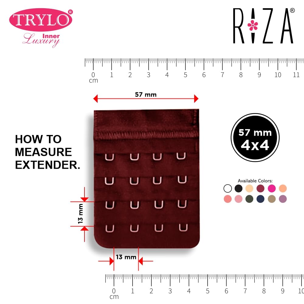 Trylo Bra Hook 4X4 Pack 3 - Rasberry,RASBERRY,,B0C9DNZHMJ