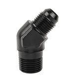 EVIL ENERGY 6AN Male Flare to 3/8 NPT Pipe 45 Degree Fitting Adapter Aluminum Black